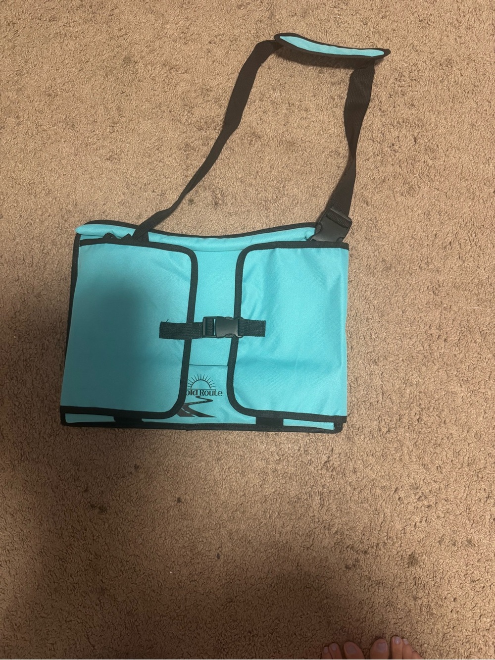 Blue Crossbody Organizer Bag with Adjustable Strap